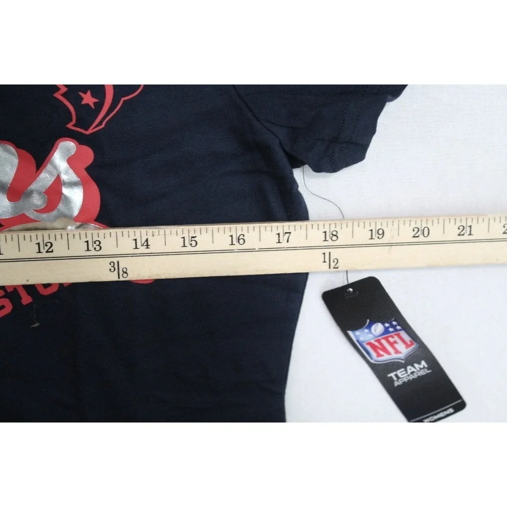 NFL Team Blue Red Women Houston Texans Casual NFL Short Sleeve Size Meduim